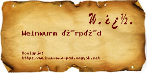 Weinwurm Árpád névjegykártya