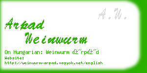 arpad weinwurm business card